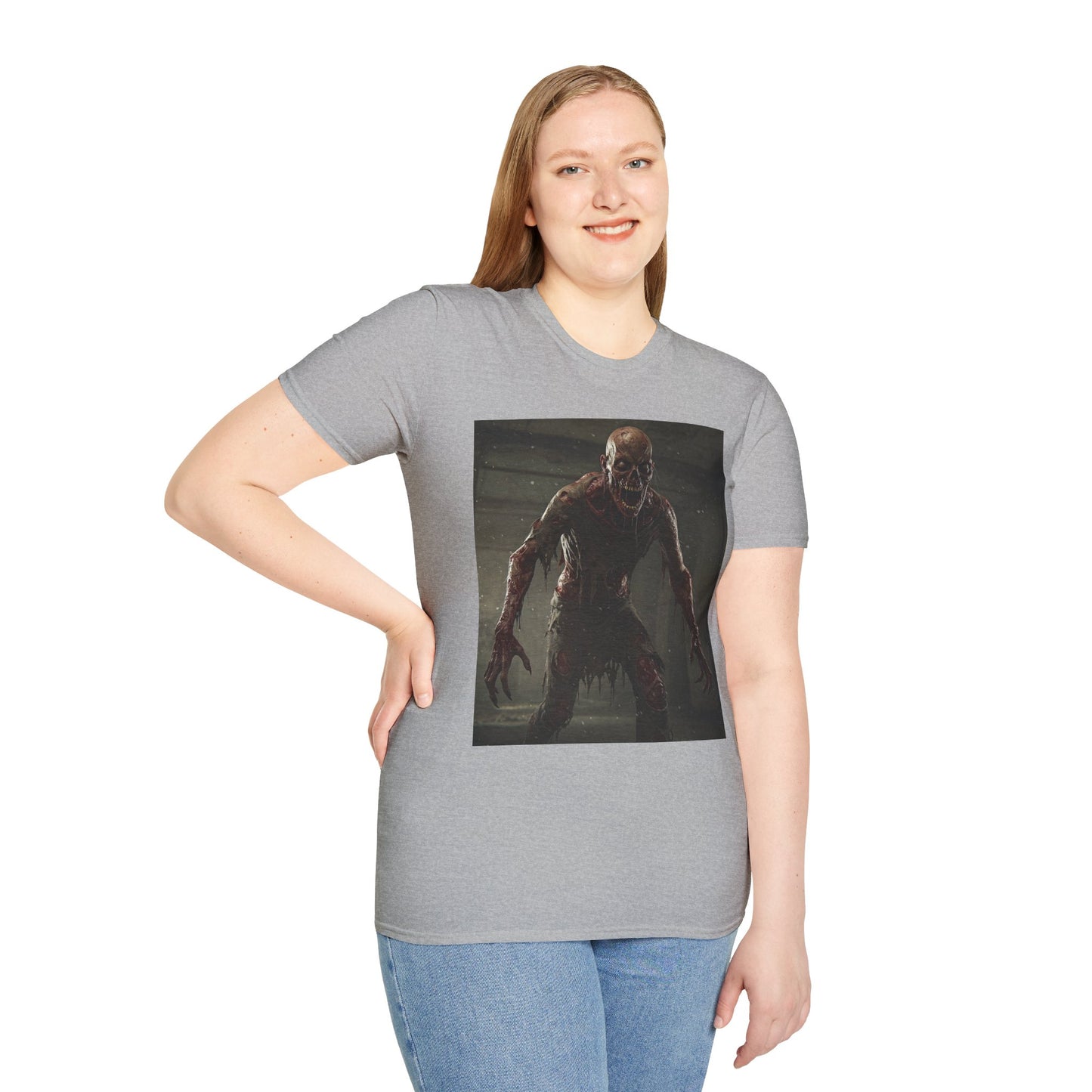 Apocalyptic Portrait Tee, bold, decaying zombie graphic