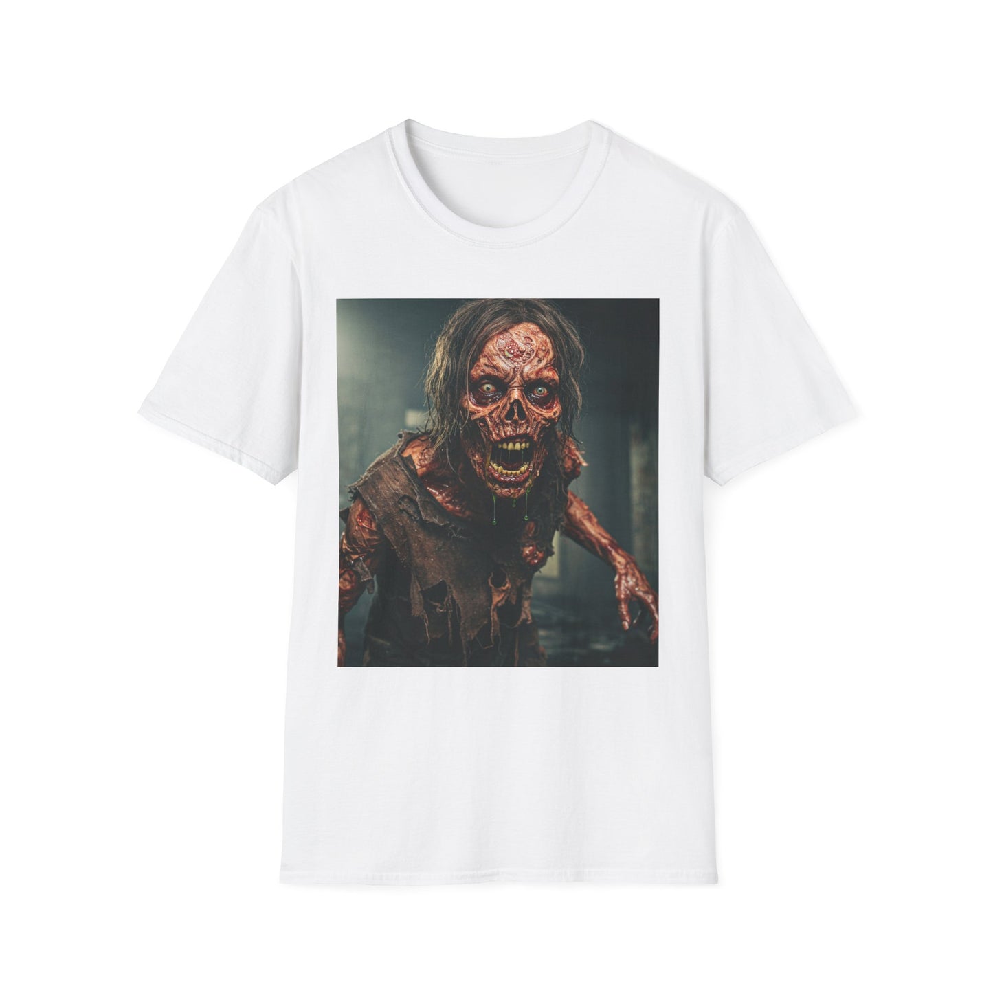 Apocalyptic Portrait Tee, bold, decaying zombie graphic