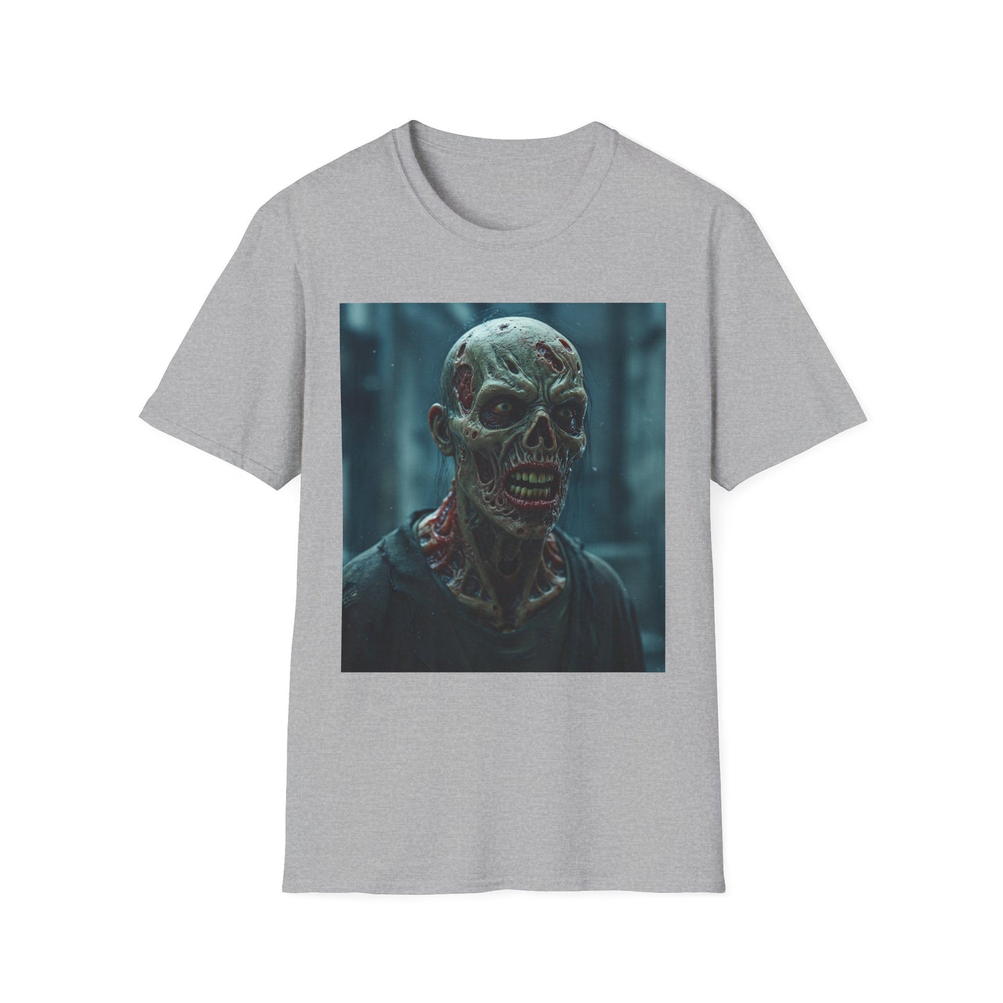 Apocalyptic Portrait Tee, bold, decaying zombie graphic