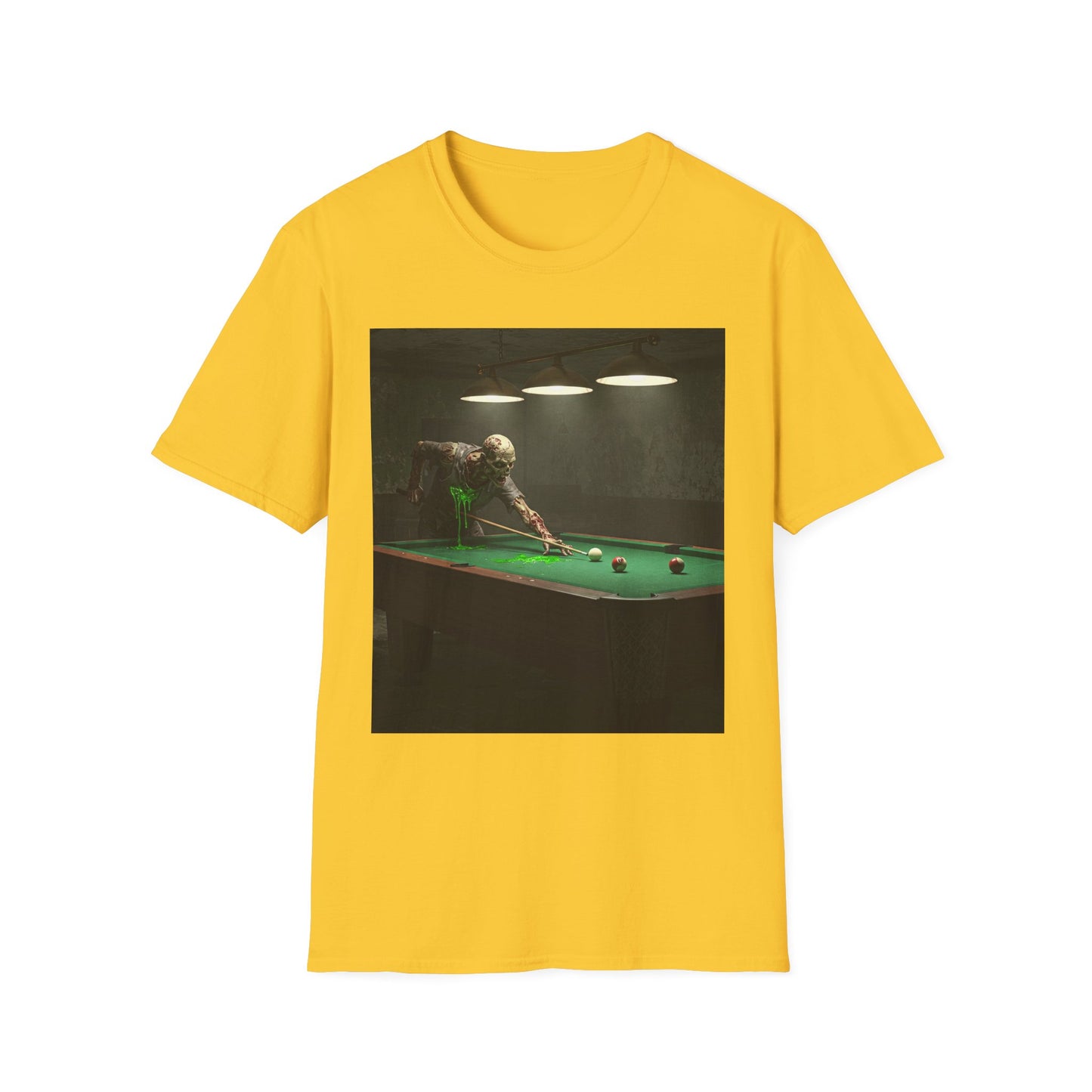 Vintage Billiards Unisex Softstyle T-Shirt - Pool Table Design