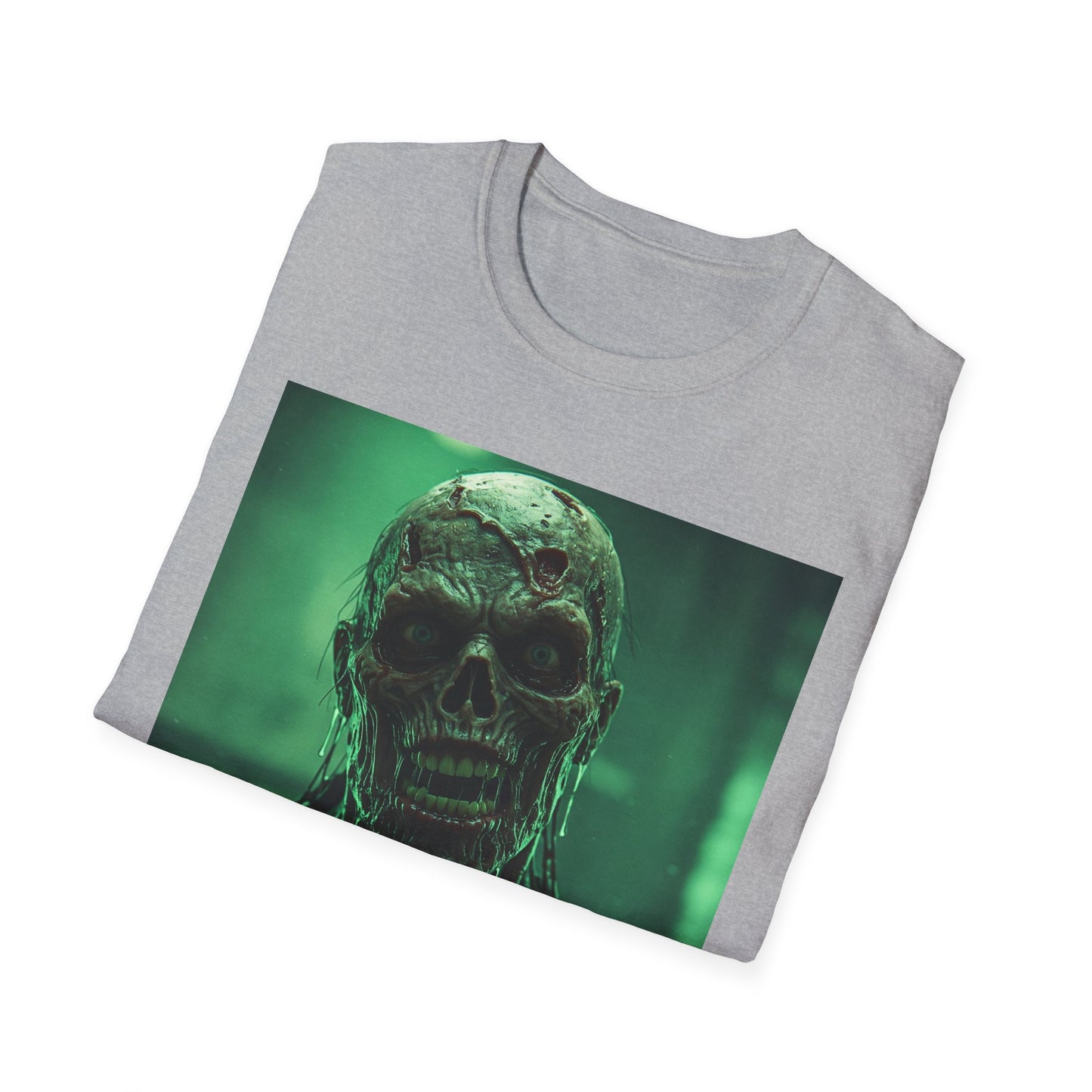 Apocalyptic Portrait Tee, bold, decaying zombie graphic