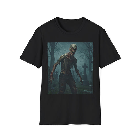 Apocalyptic Portrait Tee, bold, decaying zombie graphic