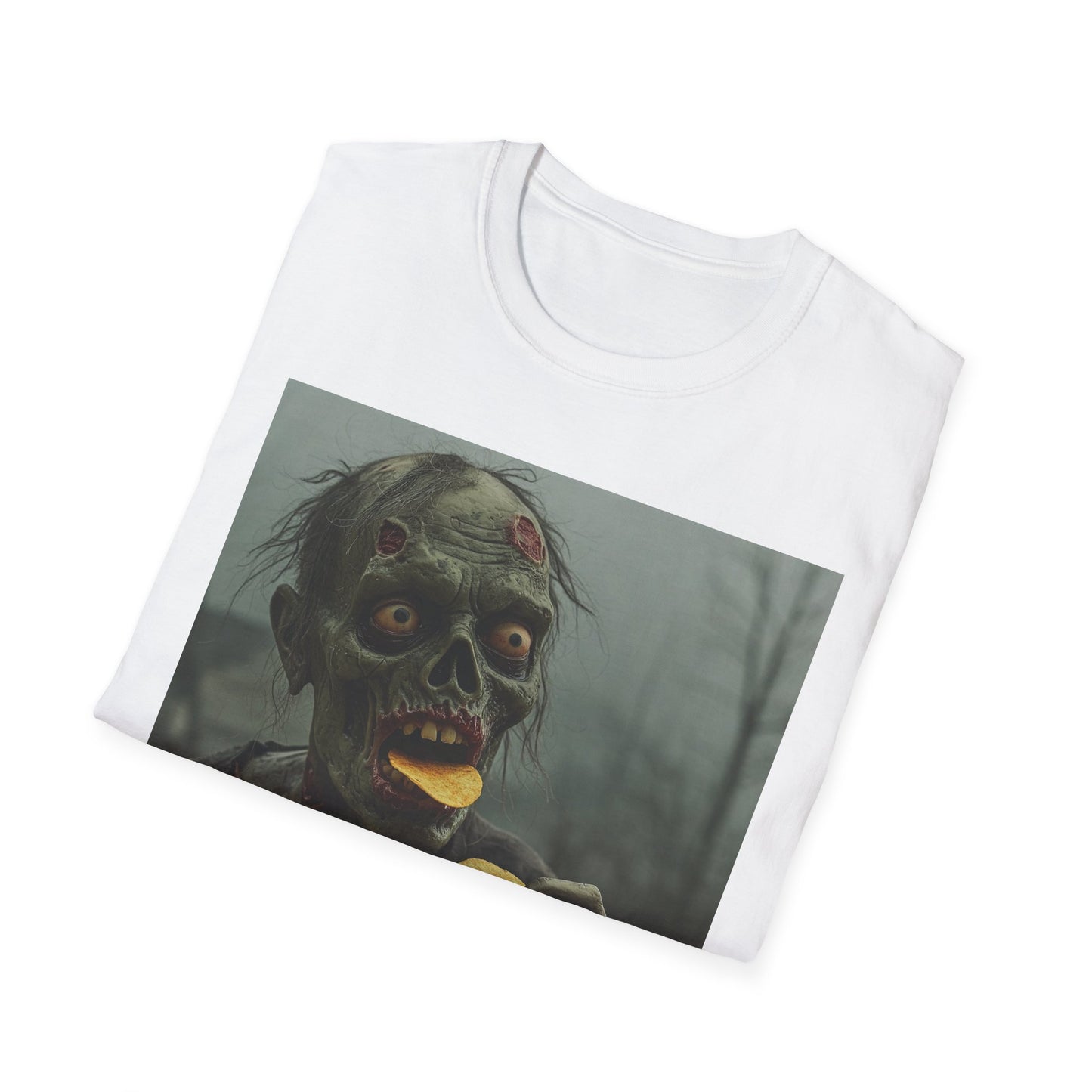 Zombie Snack Unisex Softstyle T-Shirt - Perfect for Horror Fans & Halloween