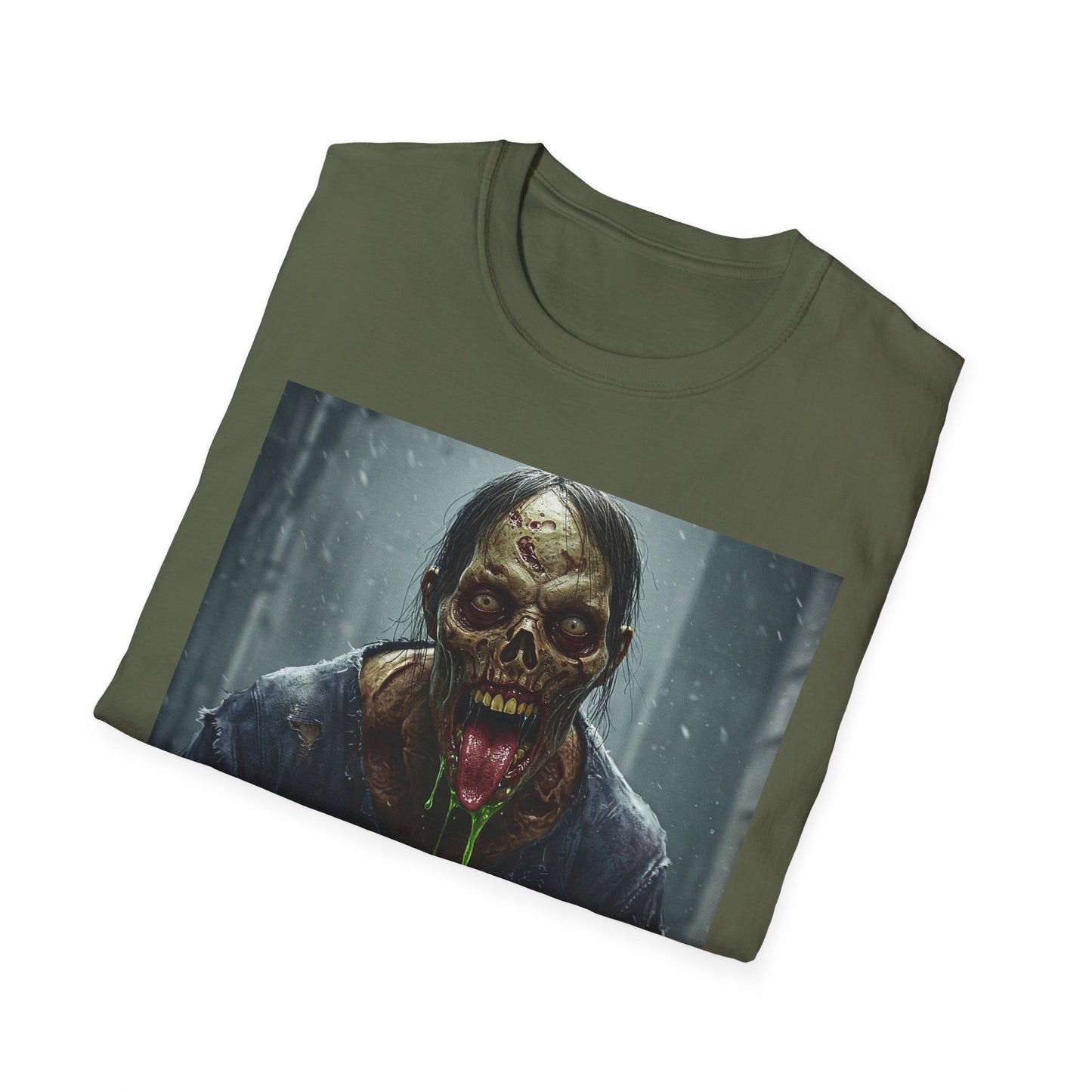 Apocalyptic Portrait Tee, bold, decaying zombie graphic