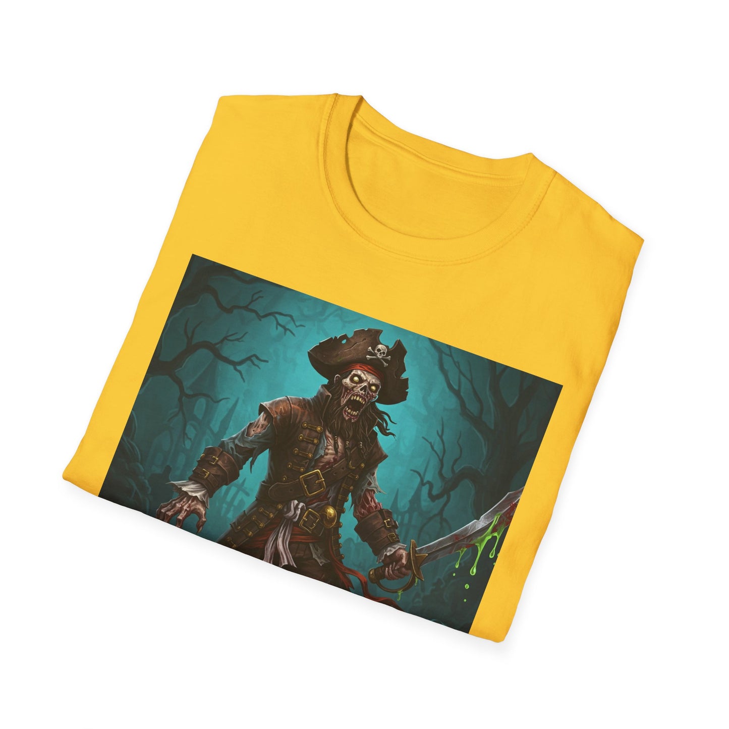 Pirate Apocalyptic Portrait Tee, bold, decaying zombie graphic