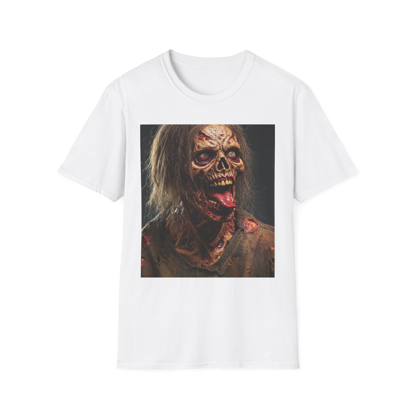 Apocalyptic Portrait Tee, bold, decaying zombie graphic