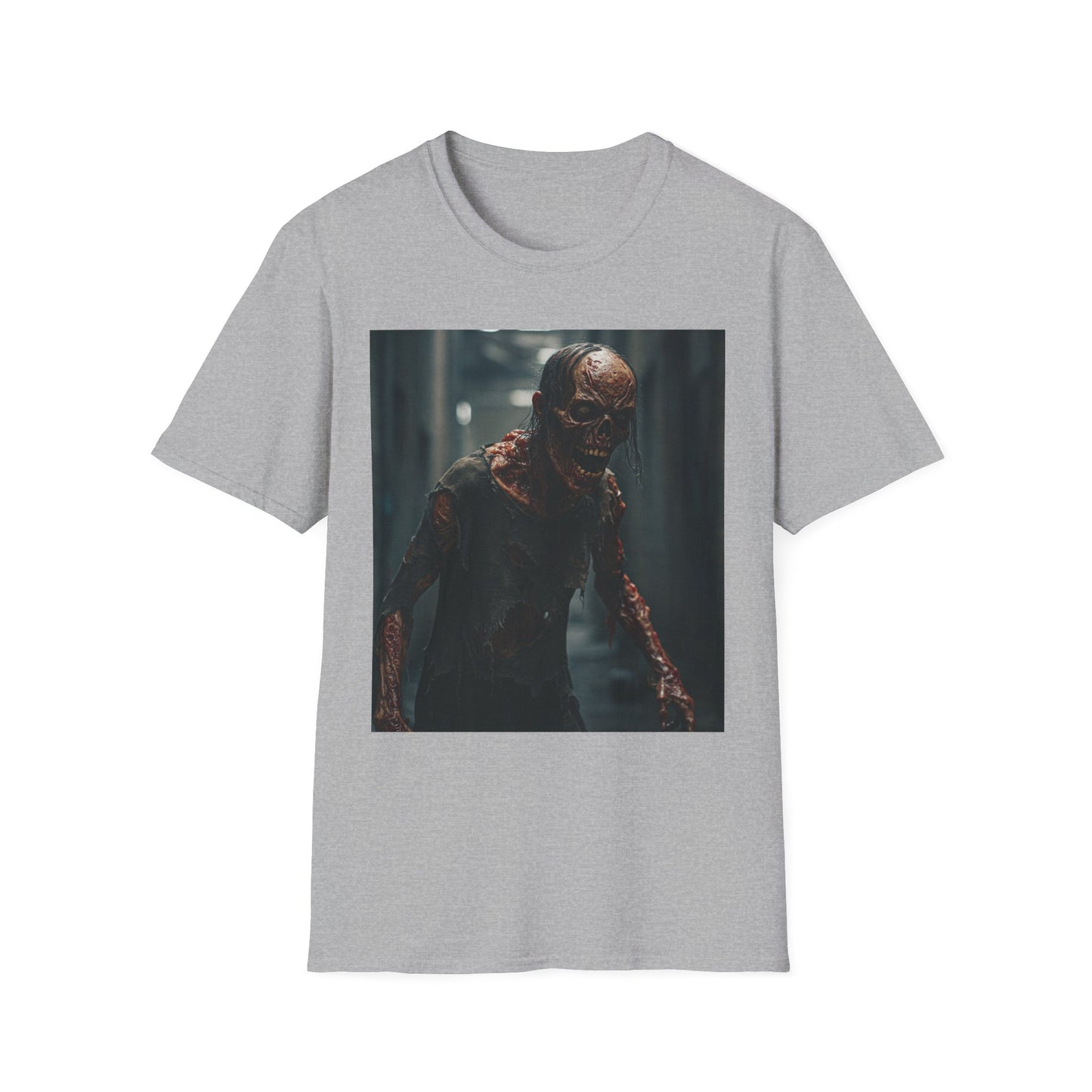 Apocalyptic Portrait Tee, bold, decaying zombie graphic