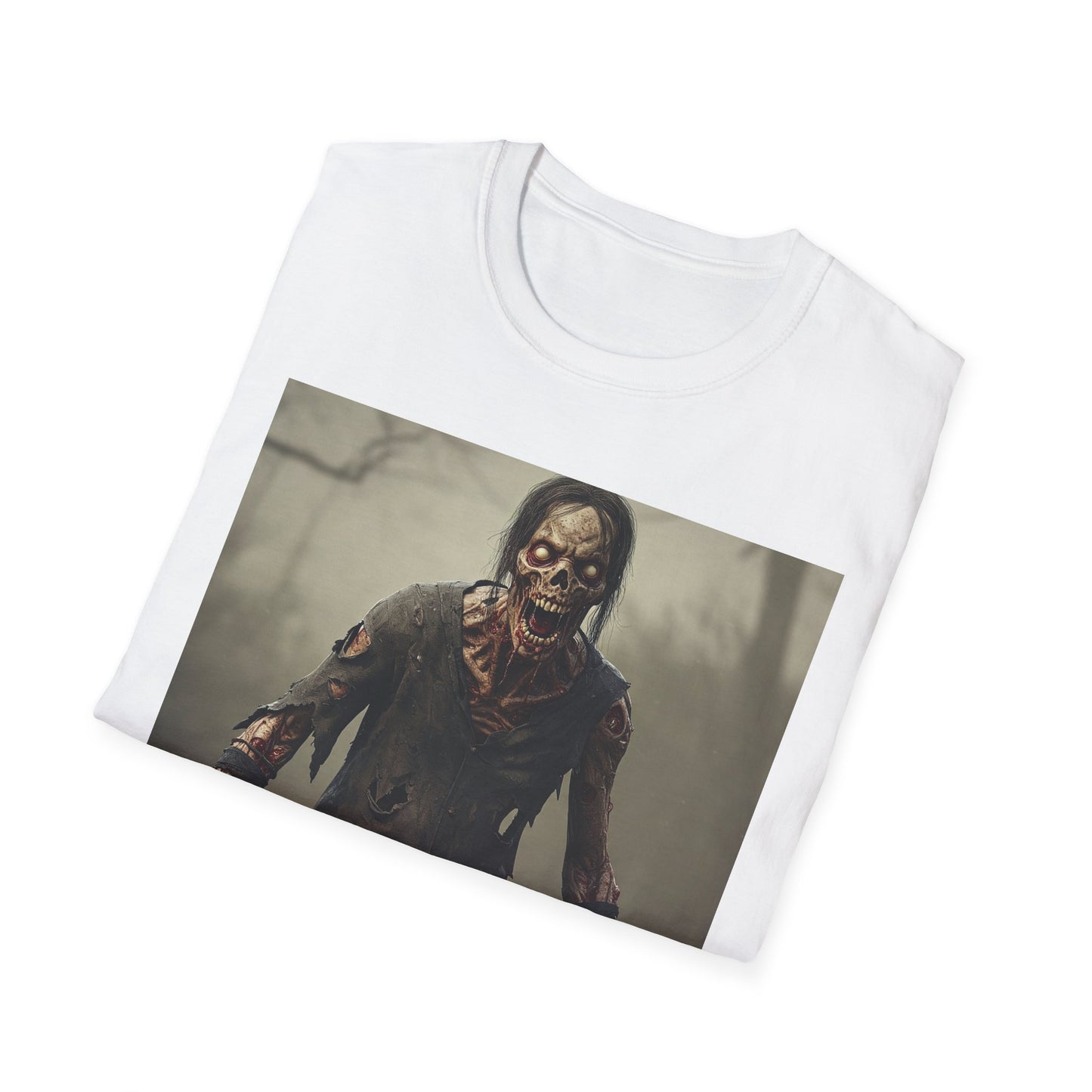 Apocalyptic Portrait Tee, bold, decaying zombie graphic