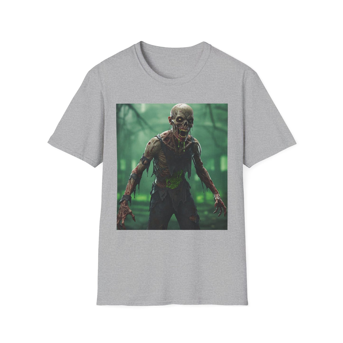 Apocalyptic Portrait Tee, bold, decaying zombie graphic