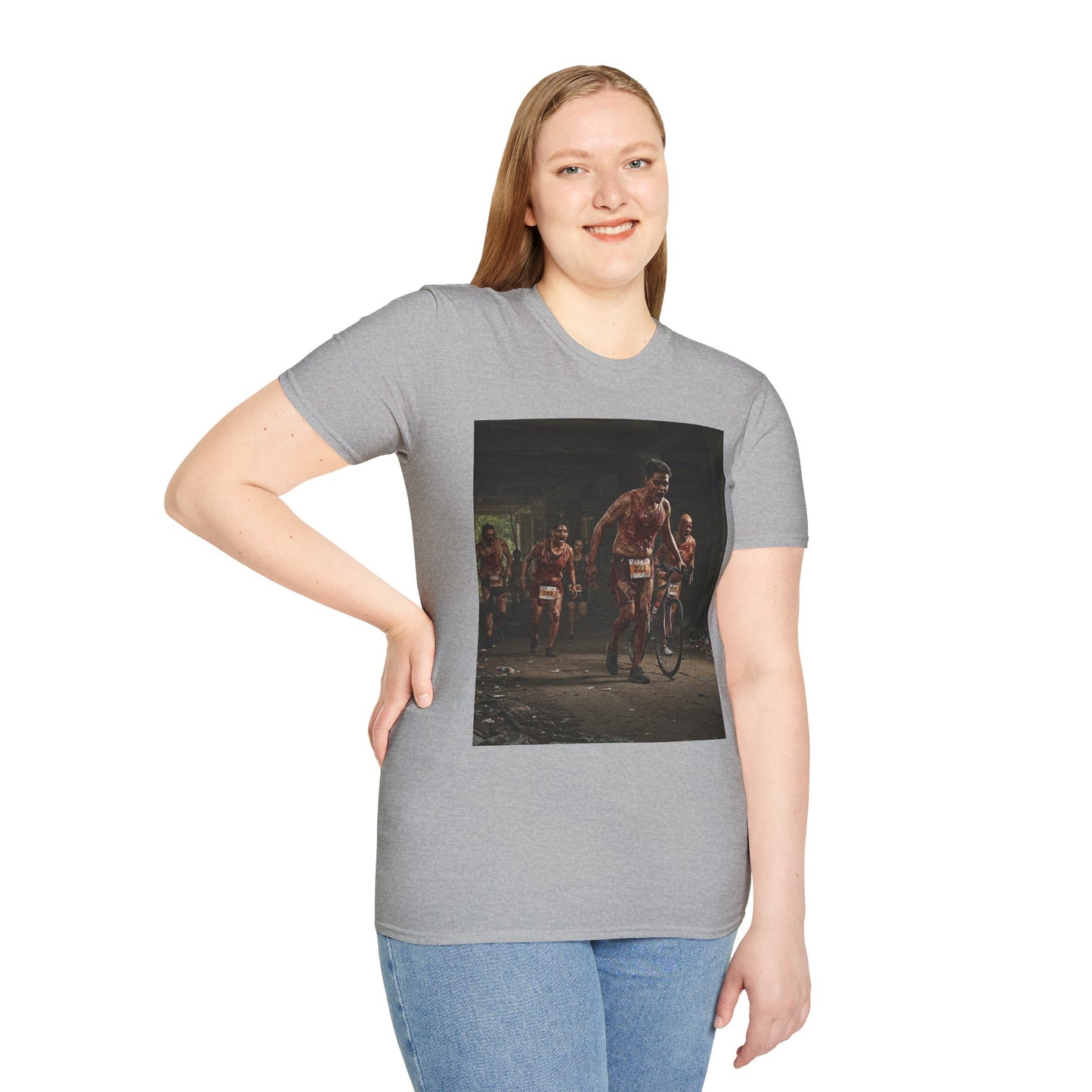 Zombie Run Unisex Softstyle T-Shirt - Perfect for Halloween and Fun Runs