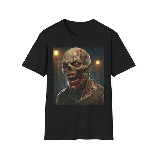 Apocalyptic Portrait Tee, bold, decaying zombie graphic