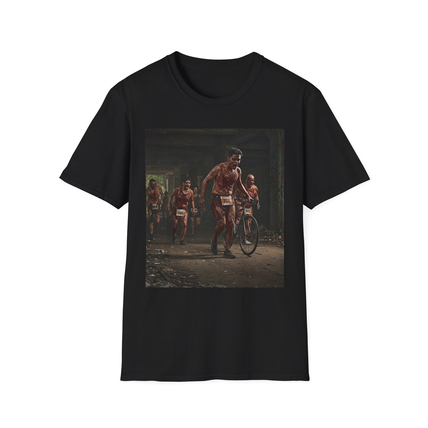 Zombie Run Unisex Softstyle T-Shirt - Perfect for Halloween and Fun Runs