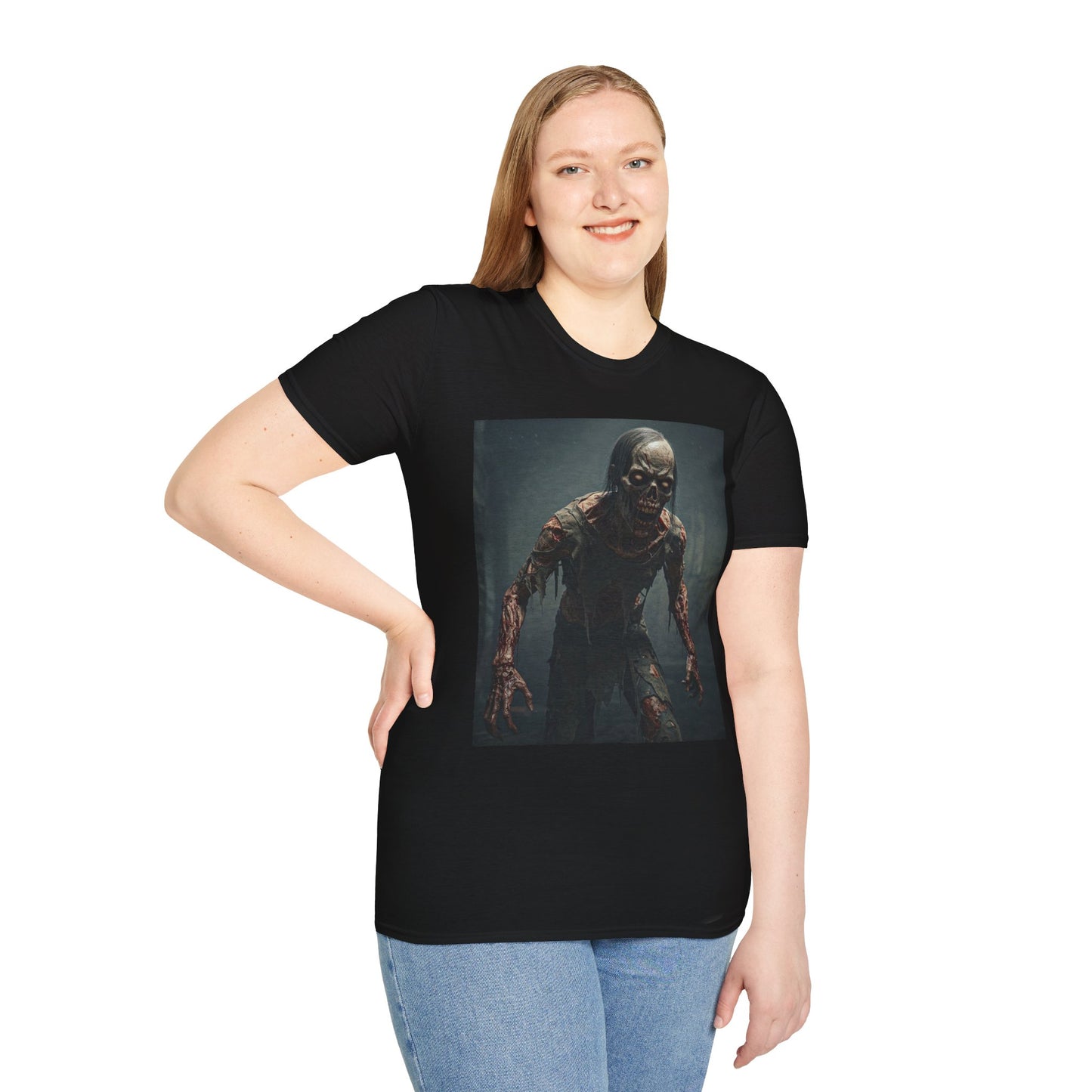 Apocalyptic Portrait Tee, bold, decaying zombie graphic