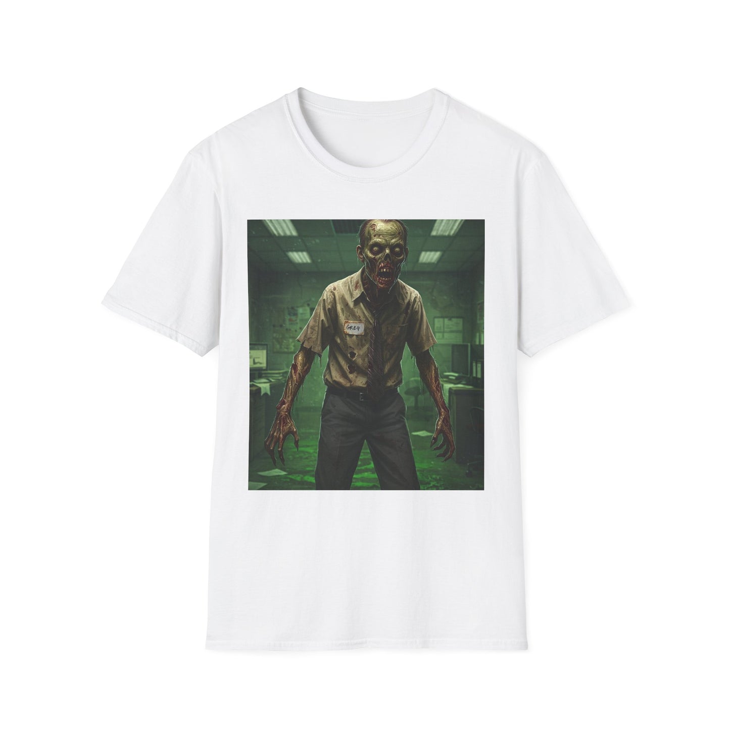 Zombie Office Horror Unisex Softstyle T-Shirt