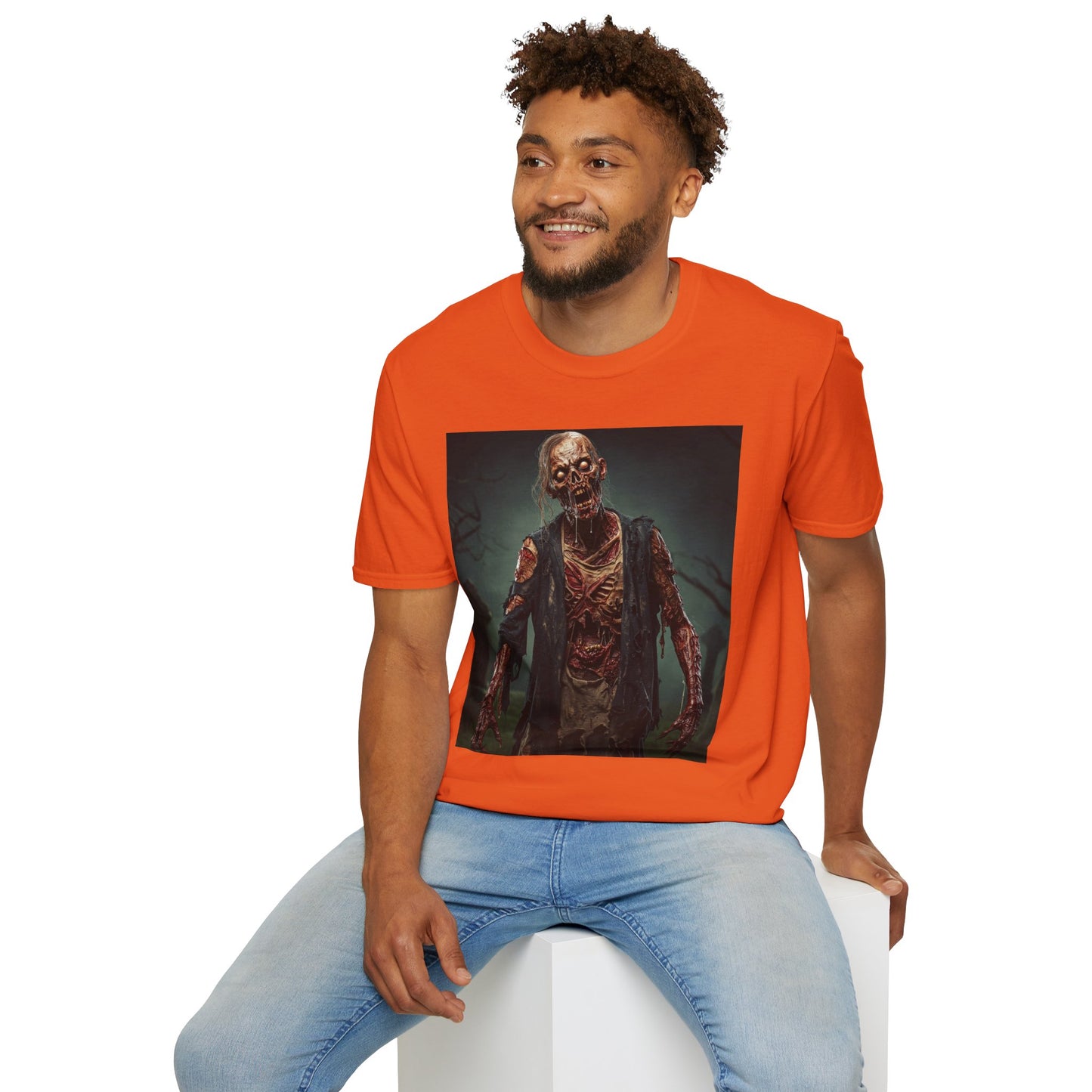 Apocalyptic Portrait Tee, bold, decaying zombie graphic