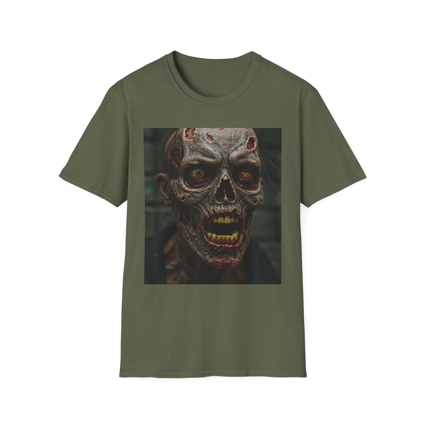 Apocalyptic Portrait Tee, bold, decaying zombie graphic