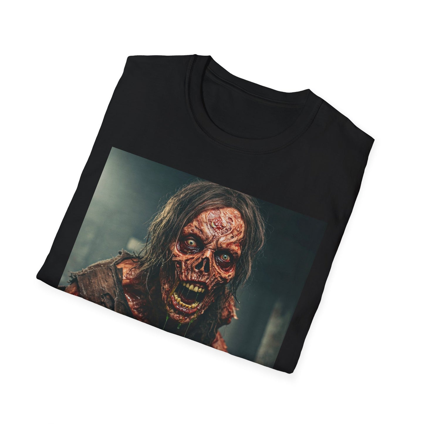 Apocalyptic Portrait Tee, bold, decaying zombie graphic