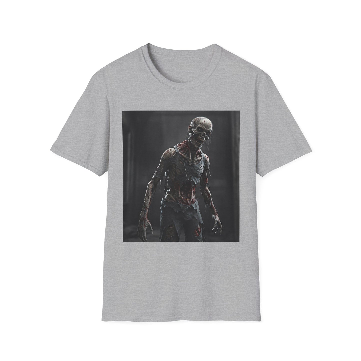 Apocalyptic Portrait Tee, bold, decaying zombie graphic