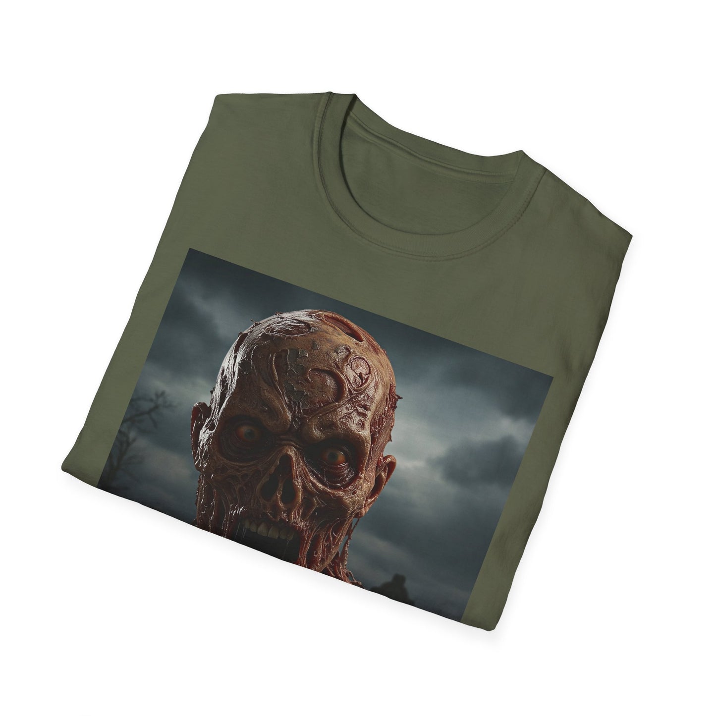 Apocalyptic Portrait Tee, bold, decaying zombie graphic