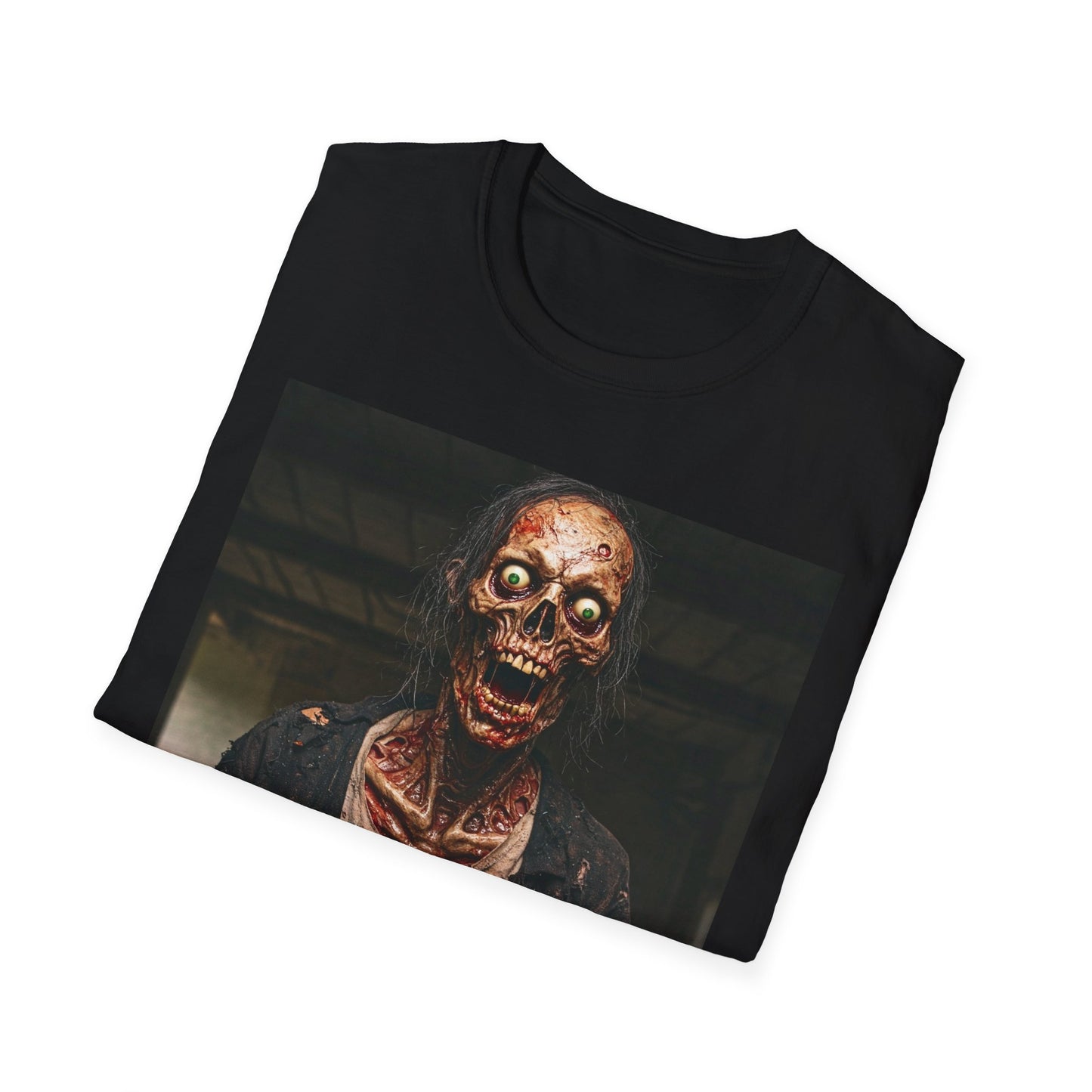 Apocalyptic Portrait Tee, bold, decaying zombie graphic