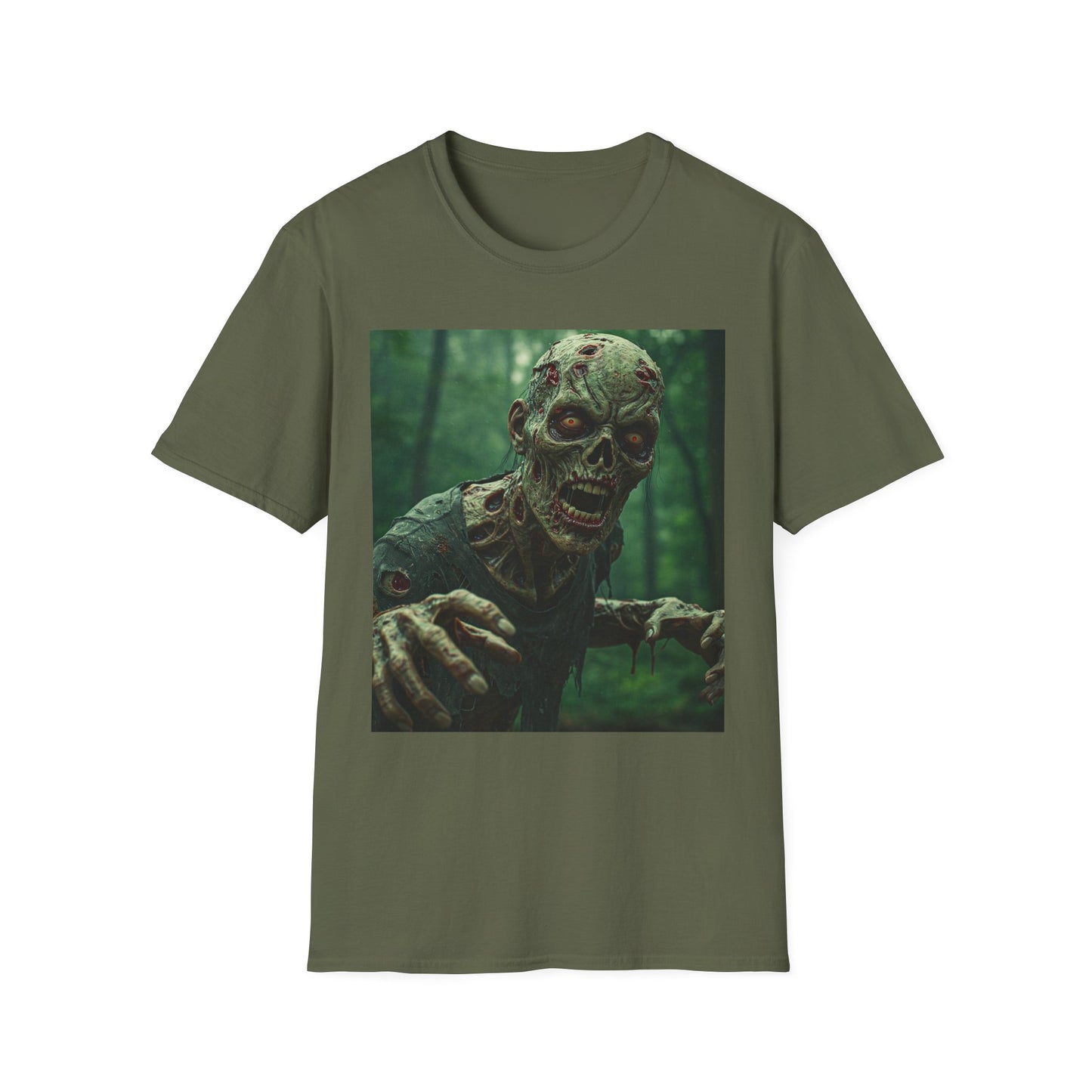 Apocalyptic Portrait Tee, bold, decaying zombie graphic