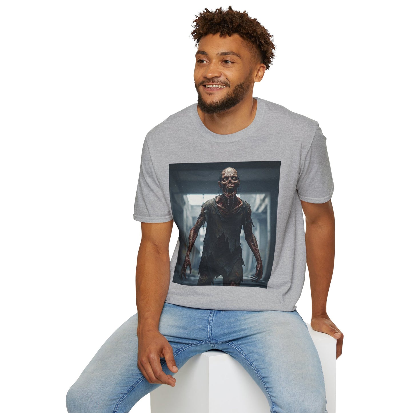 Apocalyptic Portrait Tee, bold, decaying zombie graphic