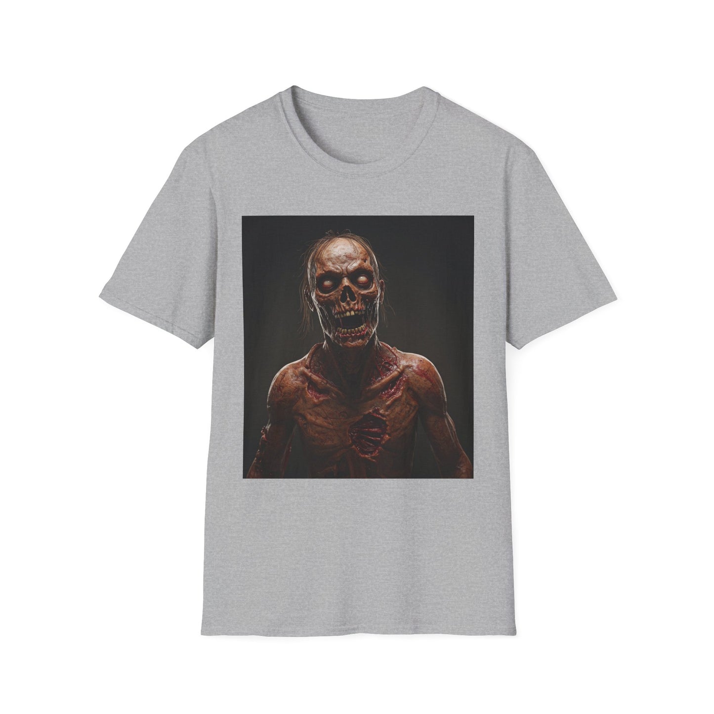 Apocalyptic Portrait Tee, bold, decaying zombie graphic