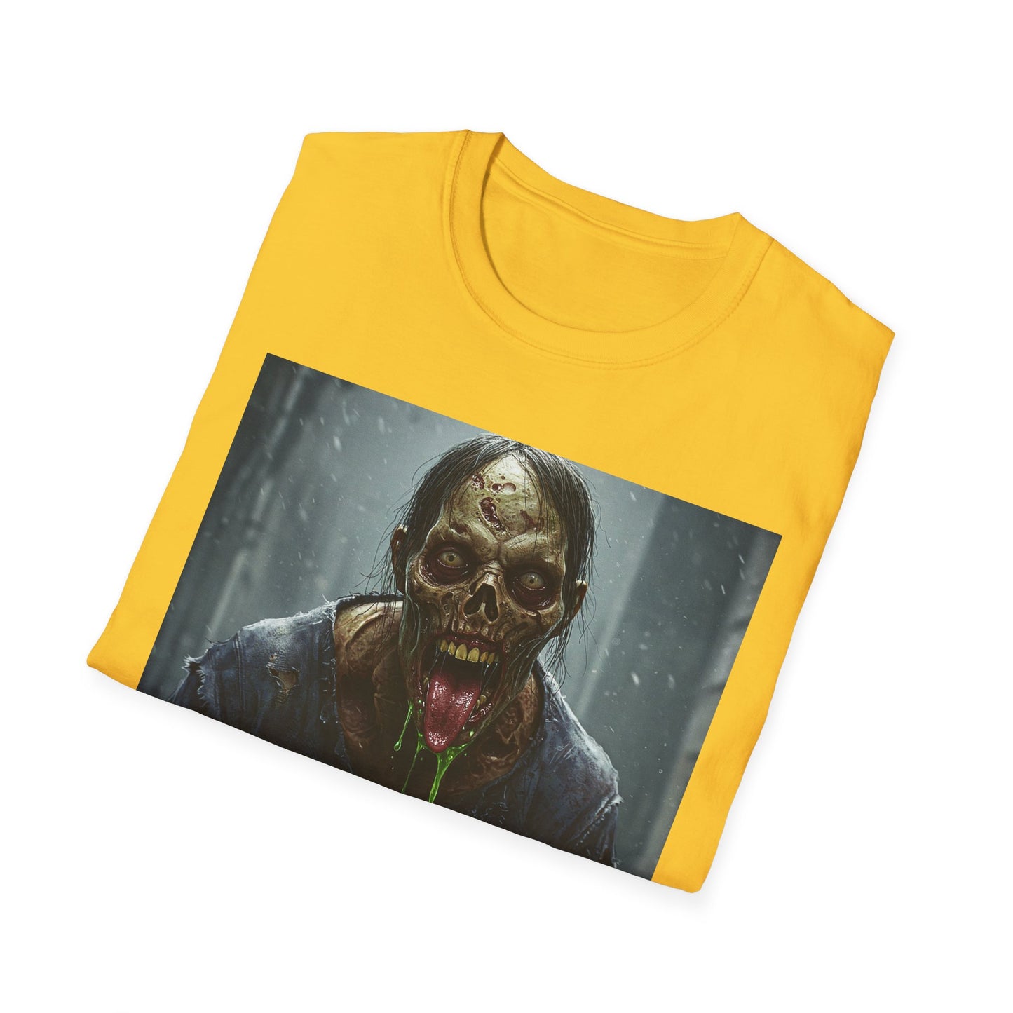 Apocalyptic Portrait Tee, bold, decaying zombie graphic