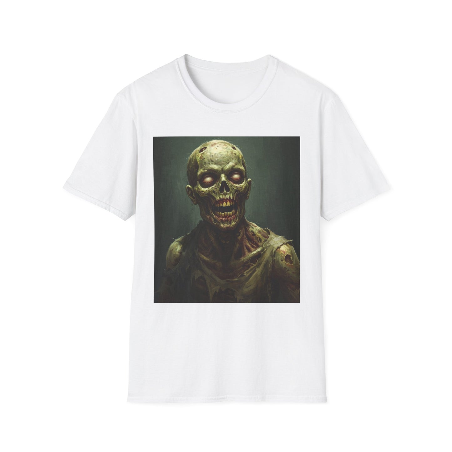 Apocalyptic Portrait Tee, bold, decaying zombie graphic