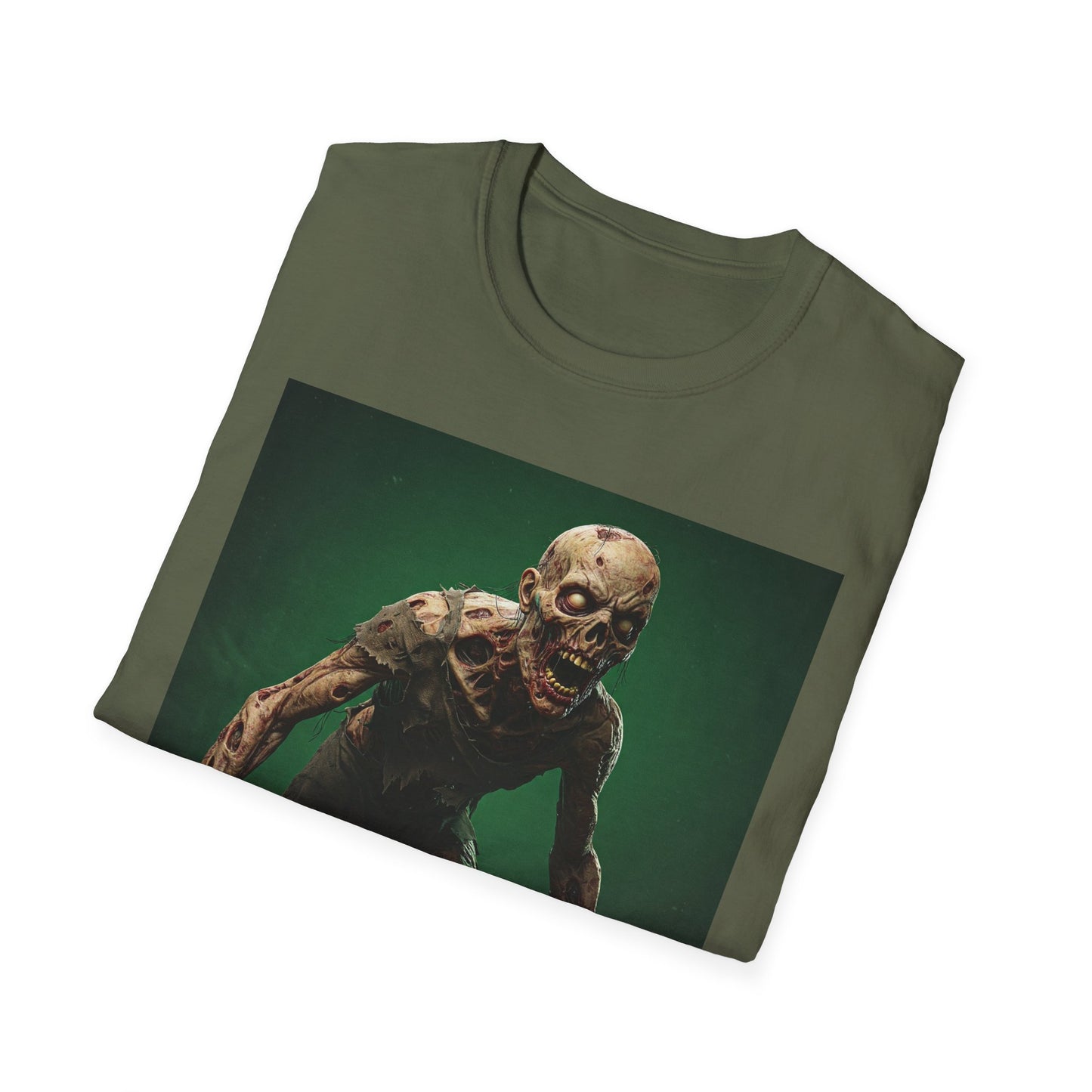 Zombie Graphic Unisex Softstyle T-Shirt - Perfect for Halloween and Horror Fans