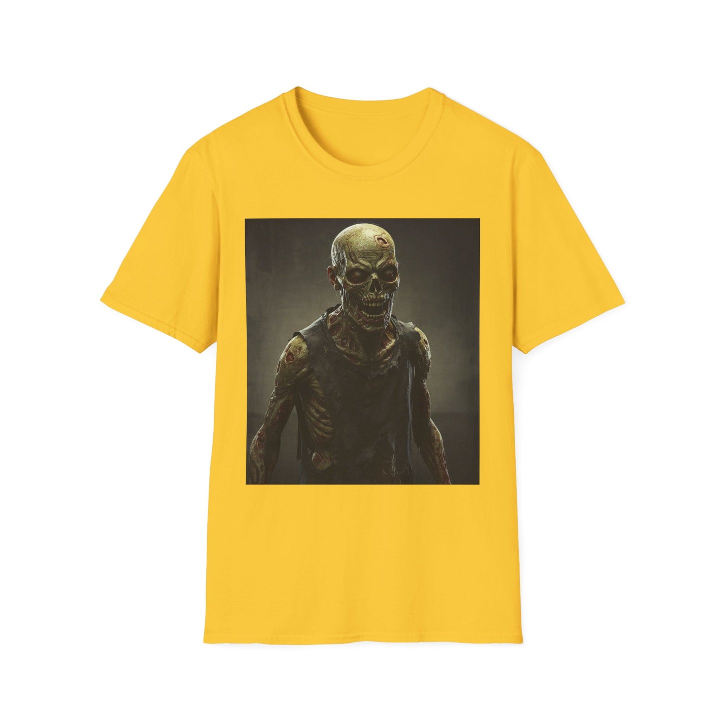 Apocalyptic Portrait Tee, bold, decaying zombie graphic