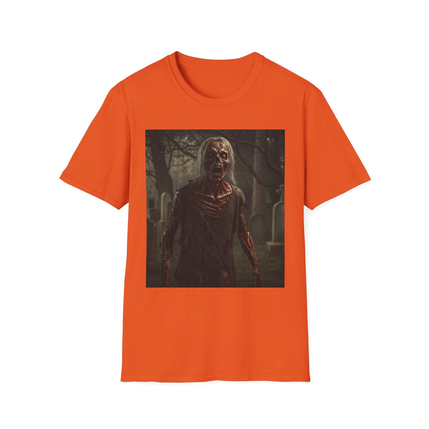 Zombie Horror Apocalyptic Portrait Tee, bold, decaying zombie graphic