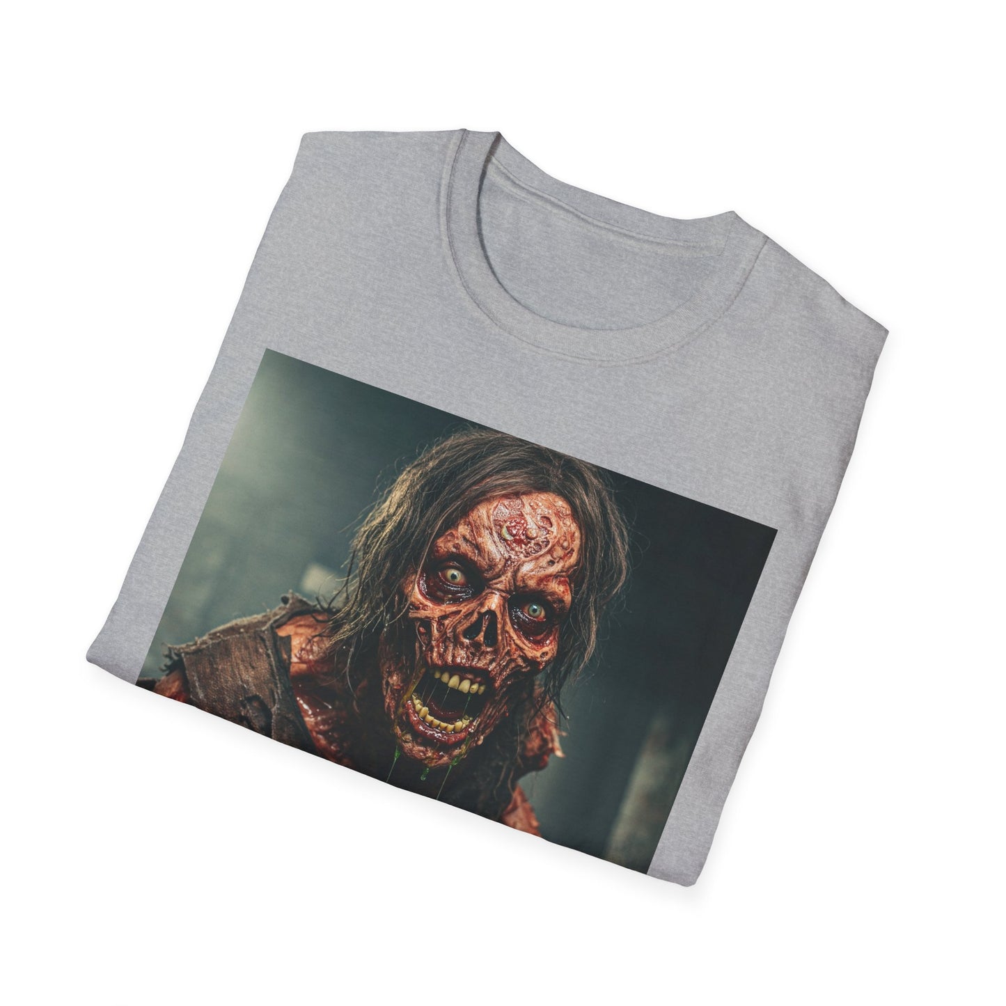 Apocalyptic Portrait Tee, bold, decaying zombie graphic