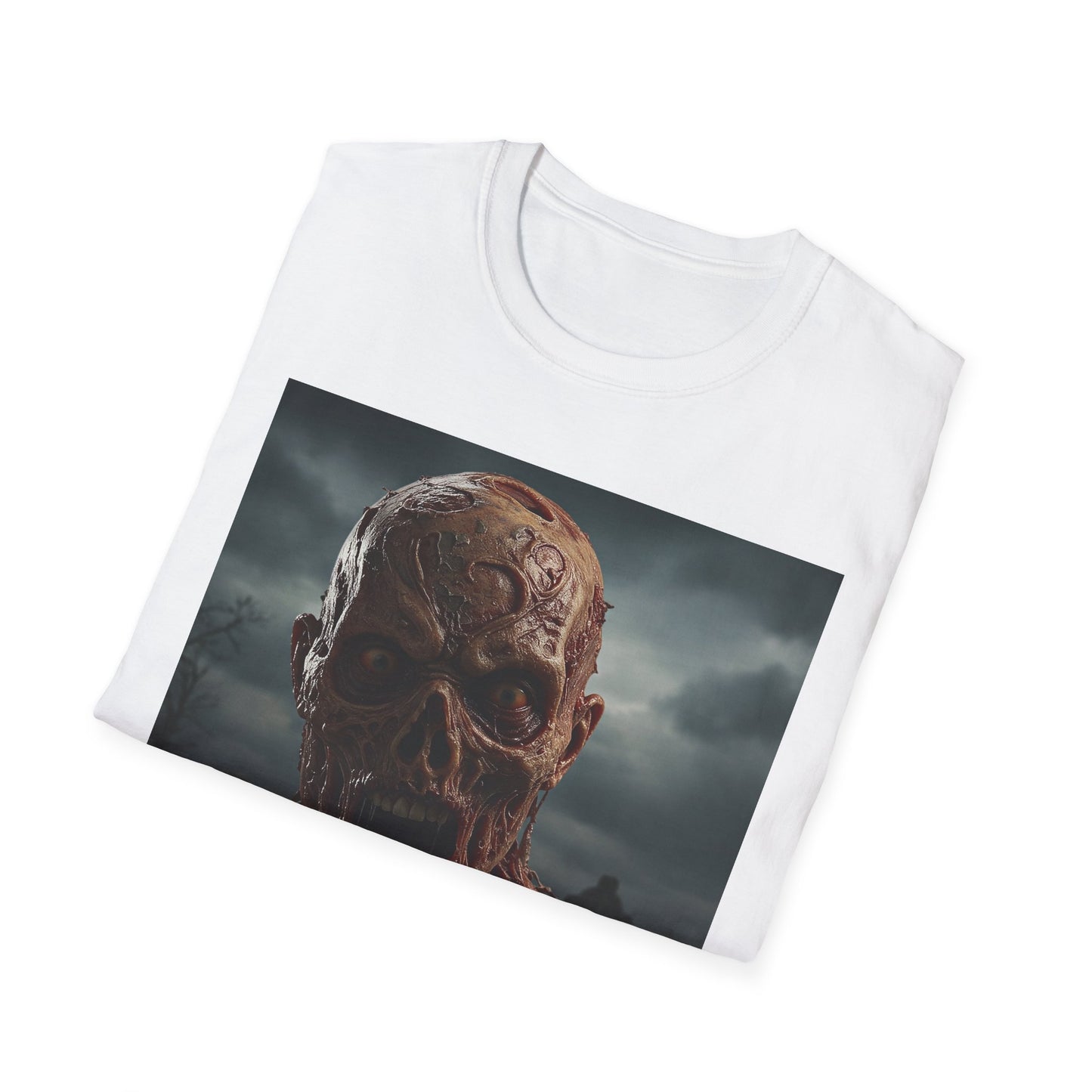 Apocalyptic Portrait Tee, bold, decaying zombie graphic