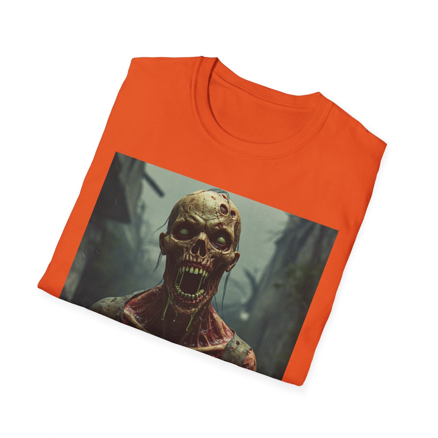 Apocalyptic Portrait Tee, bold, decaying zombie graphic