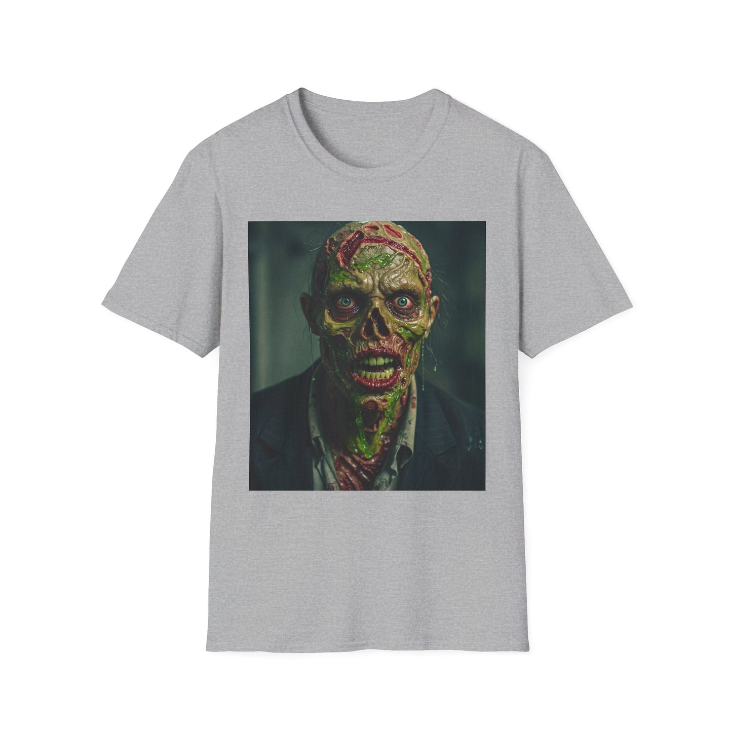 Zombie Horror Apocalyptic Portrait Tee, bold, decaying zombie graphic