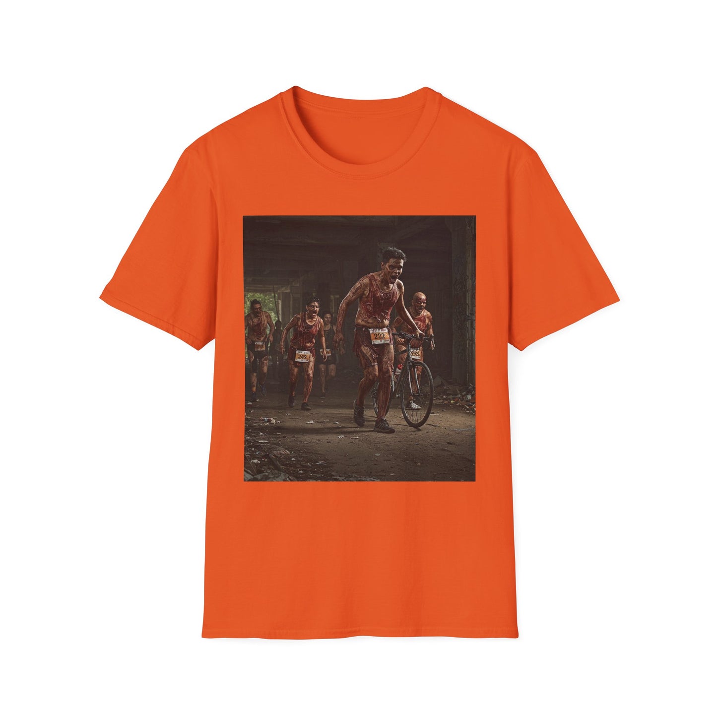 Zombie Run Unisex Softstyle T-Shirt - Perfect for Halloween and Fun Runs