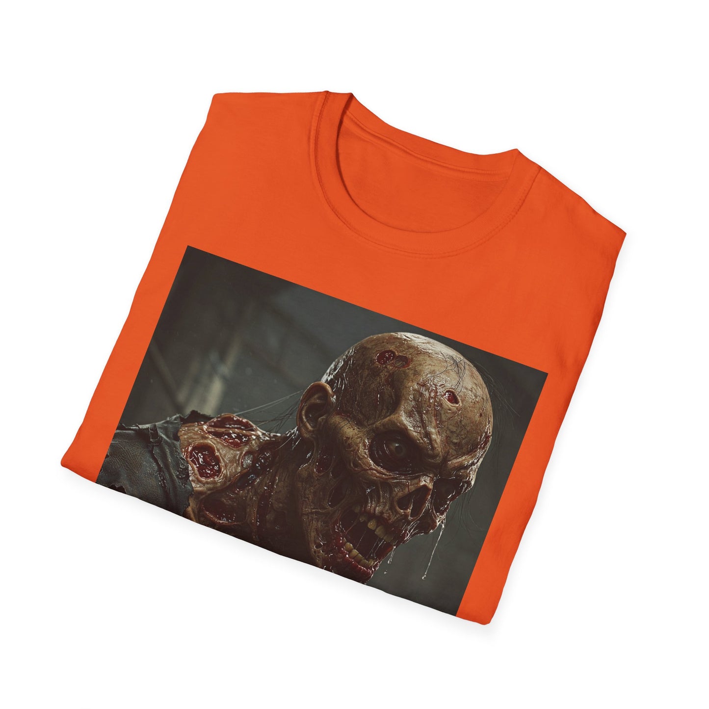 Unisex Softstyle T-Shirt with Zombie Design | Perfect for Halloween and Horror Fans