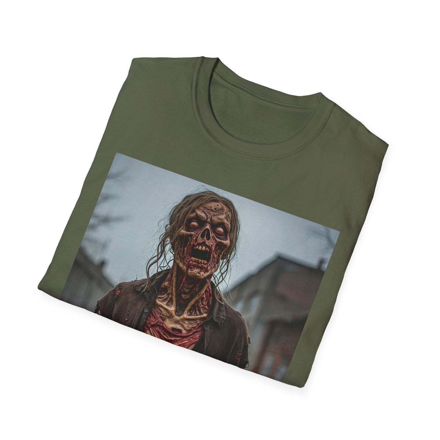 Apocalyptic Portrait Tee, bold, decaying zombie graphic