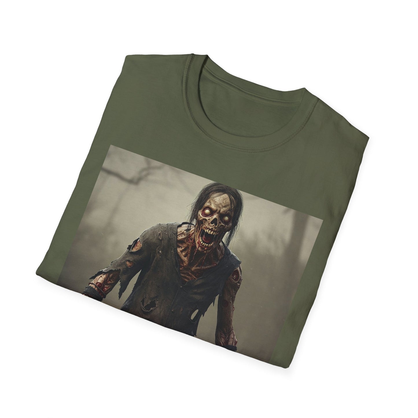 Apocalyptic Portrait Tee, bold, decaying zombie graphic