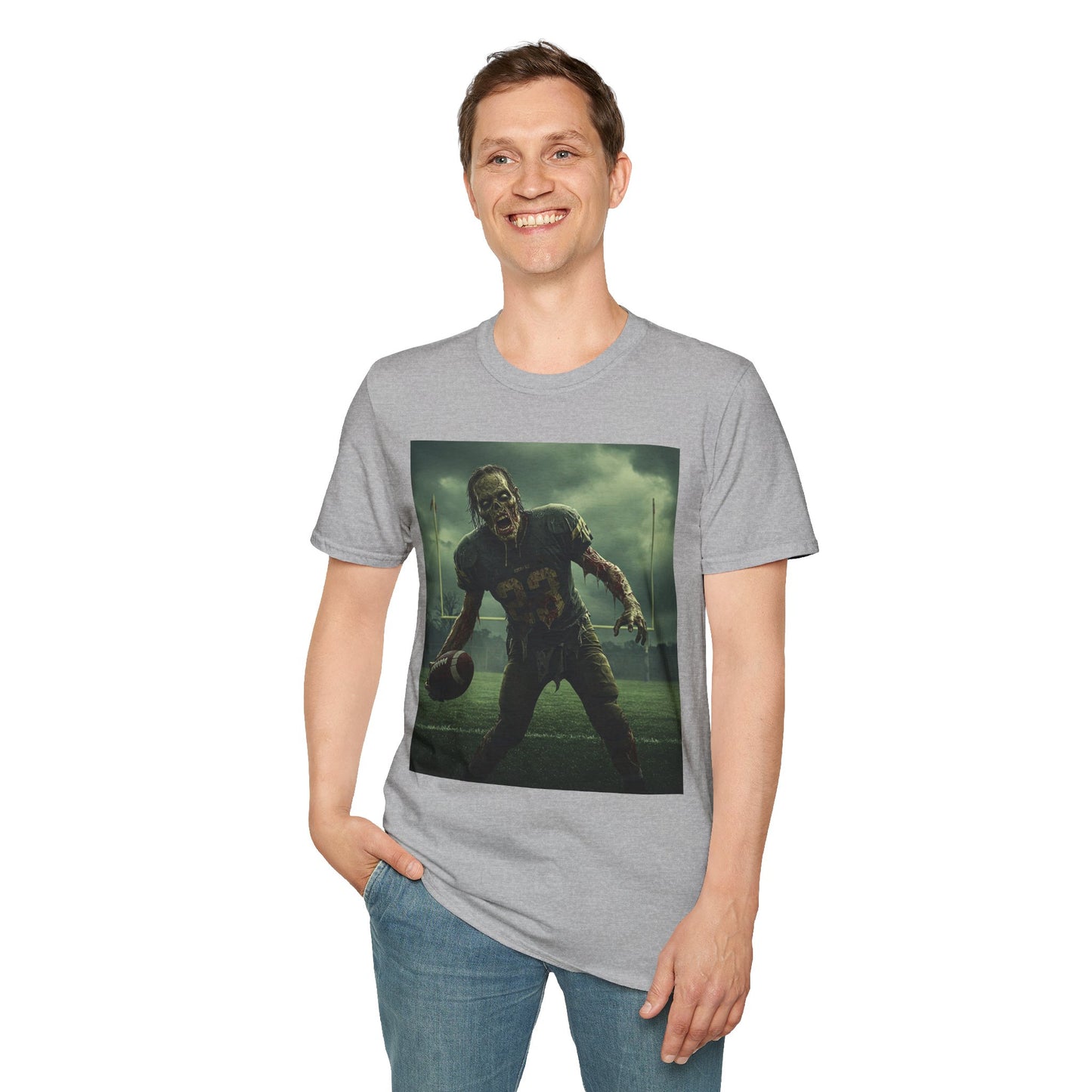 Zombie Football Unisex Softstyle T-Shirt - Perfect for Halloween Fans