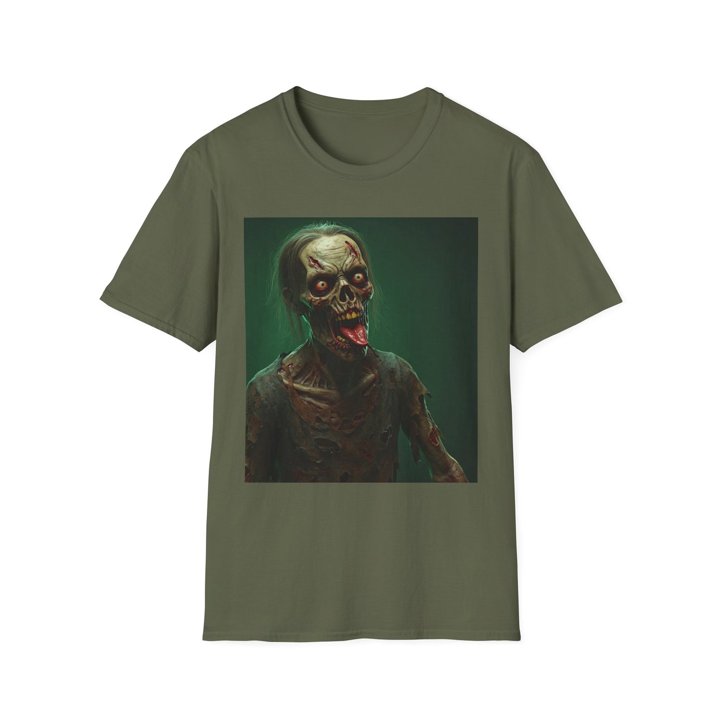 Apocalyptic Portrait Tee, bold, decaying zombie graphic