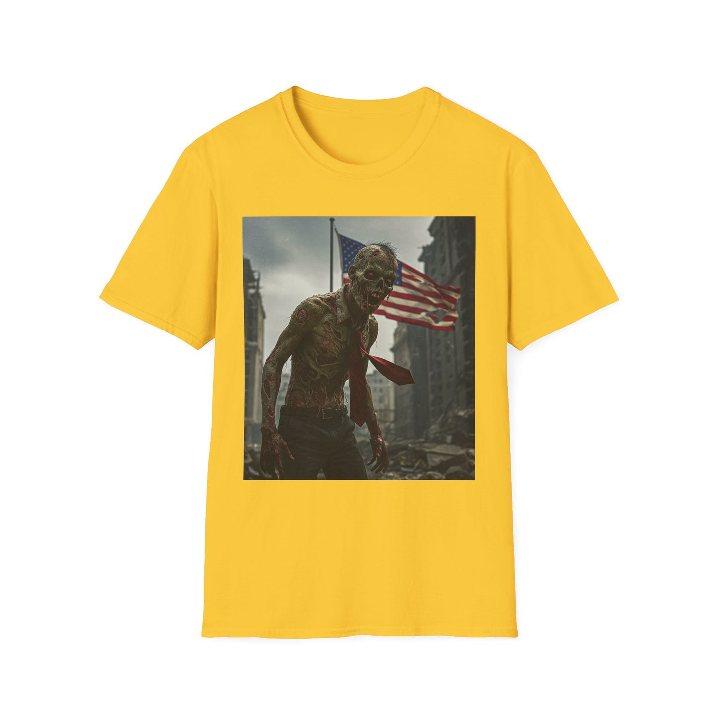 Apocalyptic Portrait Tee, bold, decaying zombie graphic