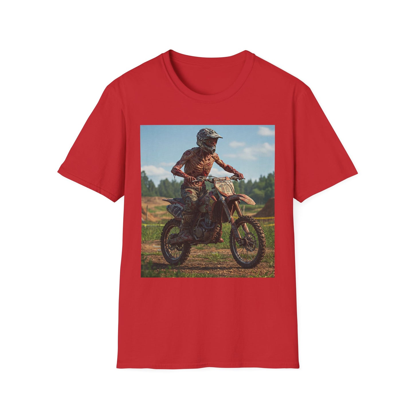 Motorcycle Apocalyptic Portrait Tee, bold, decaying zombie graphic