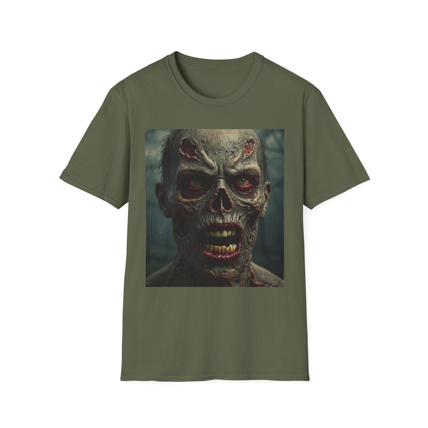 Apocalyptic Portrait Tee, bold, decaying zombie graphic