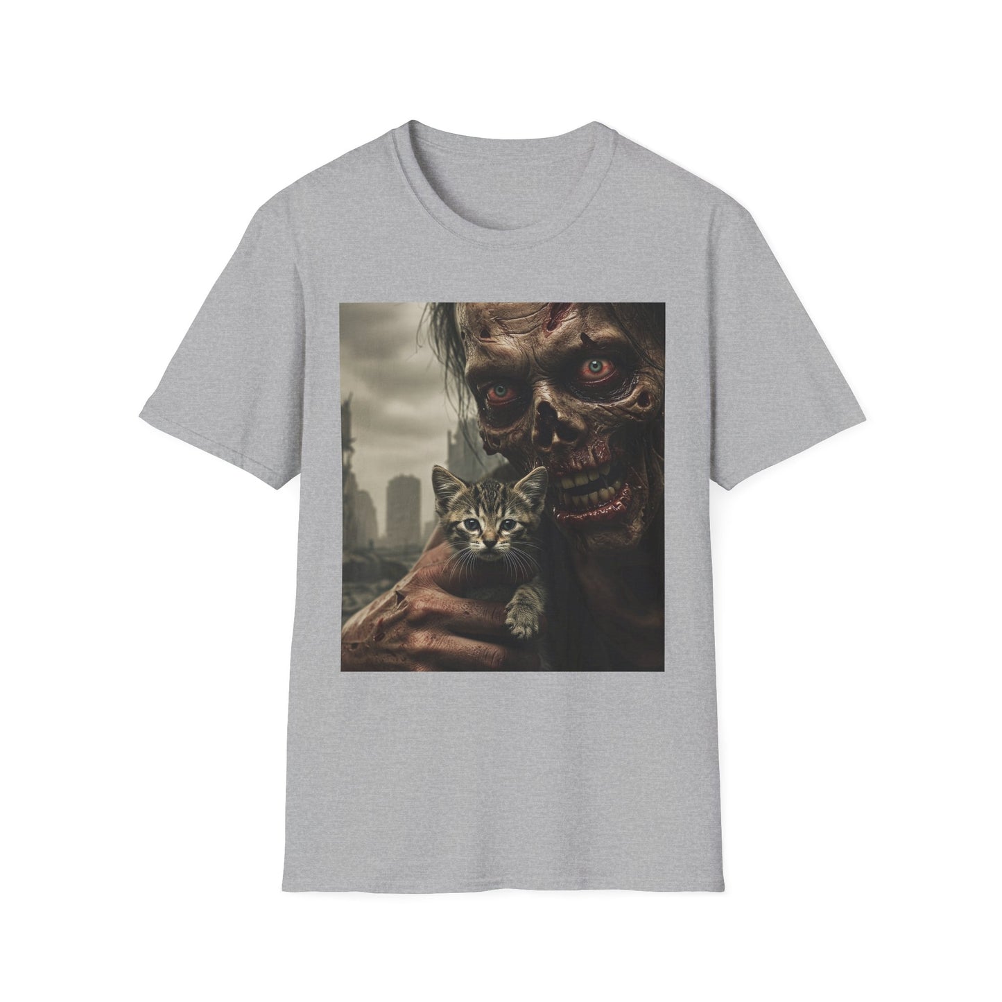 Apocalyptic Portrait Tee, bold, decaying zombie graphic