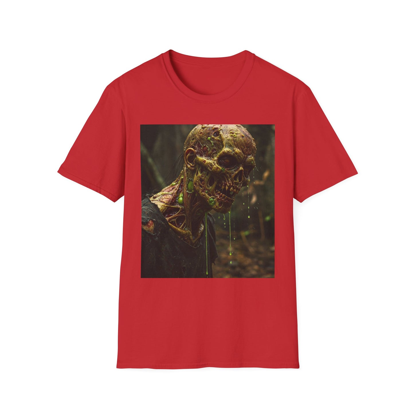 Creepy Zombie Graphic Unisex Softstyle T-Shirt - Perfect for Halloween and Horror Fans