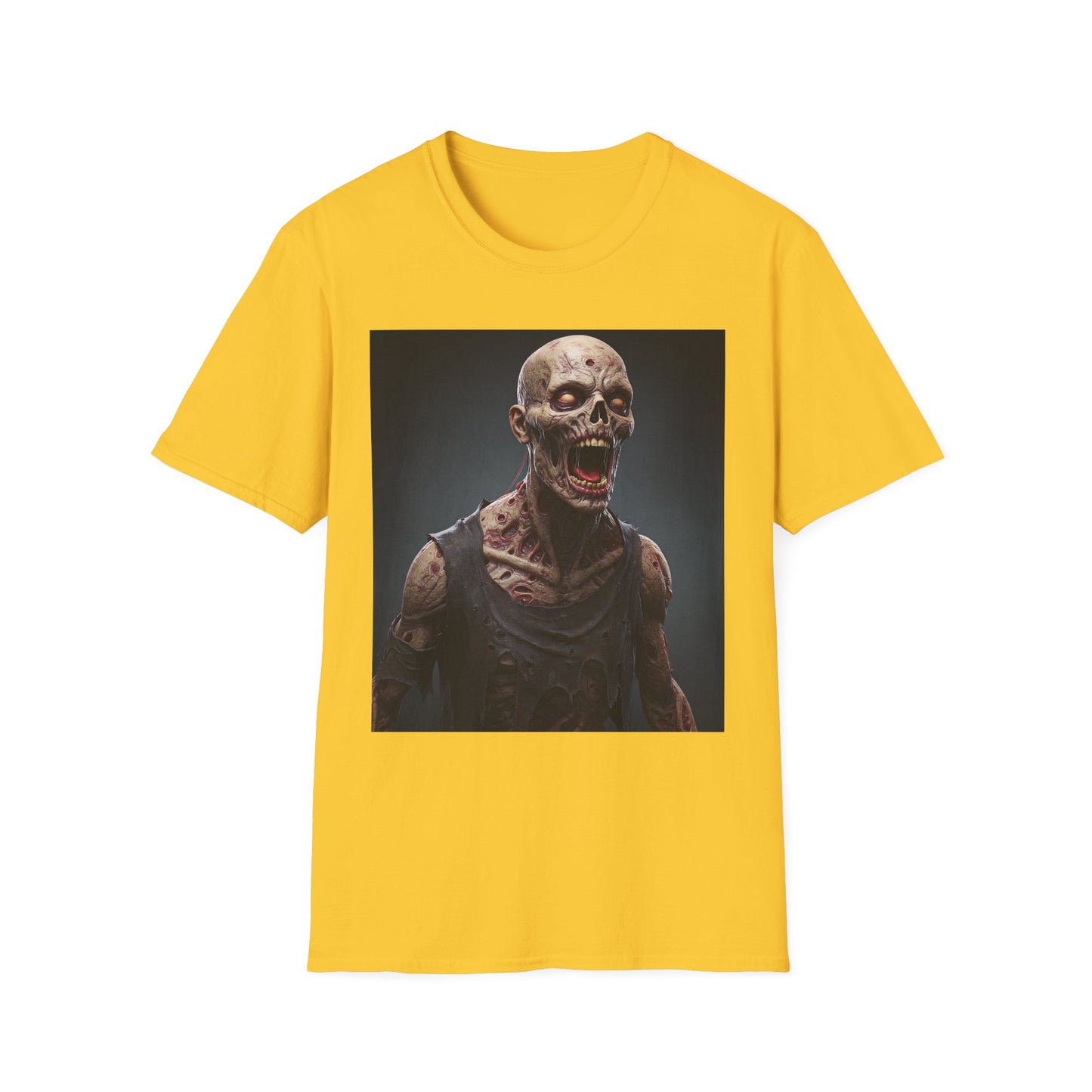 Apocalyptic Portrait Tee, bold, decaying zombie graphic