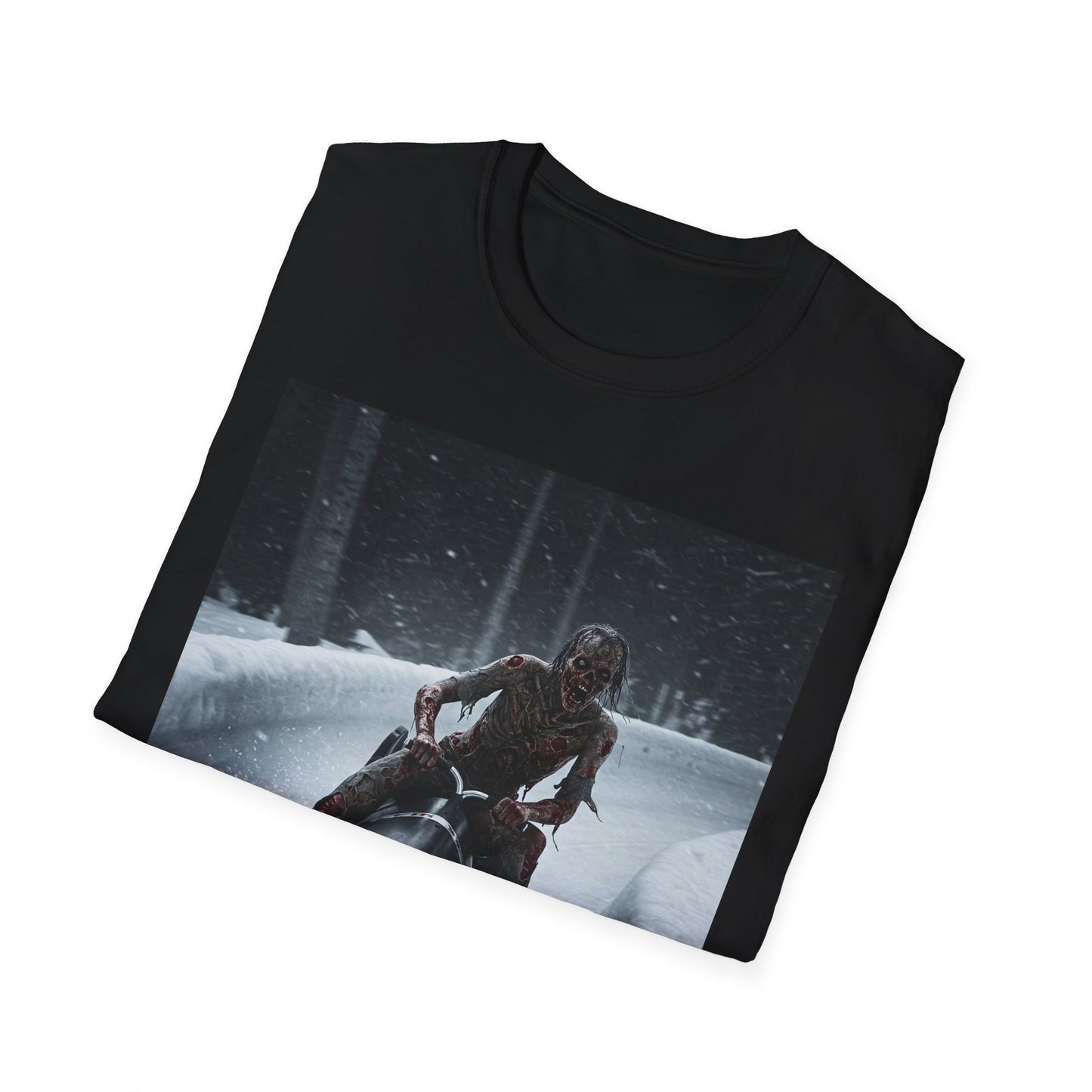 Winter Adventure Unisex Softstyle T-Shirt - Snowmobiling Graphic Tee