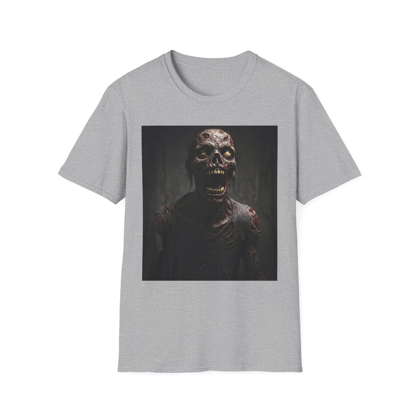 Apocalyptic Portrait Tee, bold, decaying zombie graphic